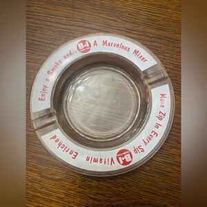 Vintage Clear Glass Marketing Ashtray B-1 Lemon Lime Soda Collectible